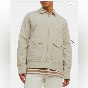 Jack and Jones Premium linen/cotton full zip bomber/jean style jacket medium